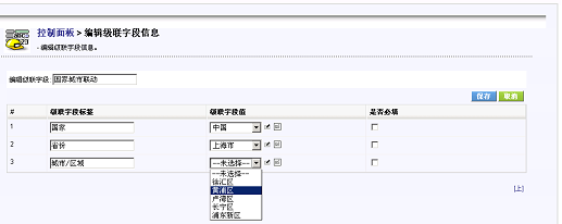 级联字段